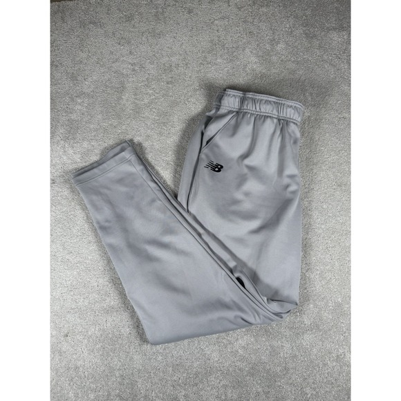 New Balance Pants Mens XL Gray Tapered Running Jogging Track Pants NB Zip ankle - Picture 1 of 9